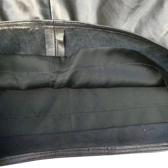 Vintage Leather Skirt Black Lining Buttery Soft Center Back YKK Zipper 4 Small - Picture 3 of 10